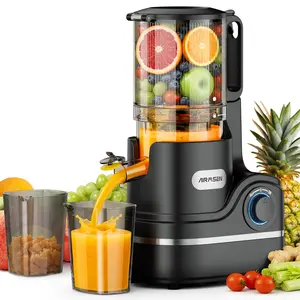 Juicer Machines with 5.8" Large Feed Chute, Cold Press Juicer for Whole Vegetables and Fruits 300W, 55RPM，Slow Masticating juicer Easy to Clean Juice Extractor Machine, 99% Juice Yield