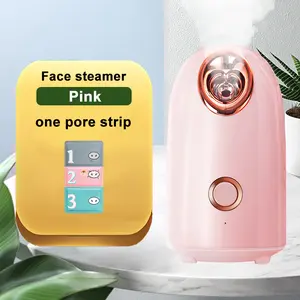 New Facial Steamer,  Home Sauna Spa Sprayer Moisturizing Cleansing Pores, Nano Ionic Hot Mist Facial Humidifier Atomizer,(Pink-Gold)