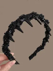 New Handmade Beaded Hairband for Women, Heightening Forehead Press Hair Clip, Face Washing Hair Accessory, Single Piece Set