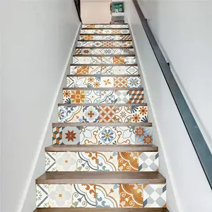 Stair sticker, tile sticker, Peel and paste stair sticker vinyl strip sticker sticker sticker waterproof removable wall sticker 100cm * 18cm * 13pcs/1 set