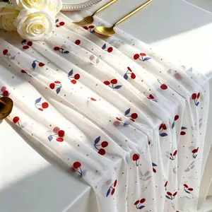 Elegant Strawberry Table Runner, Birthday Party Tablecloth, Wedding Decor, Kitchen Decoration, Summer Theme, Gift Idea