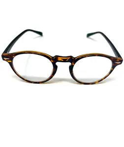 Blue Light Blocking Photochromic Glasses Round Circle Frames- Leopard, Black, Green Transitions to Sunglasses | Omar Glasses | Anti- Headache