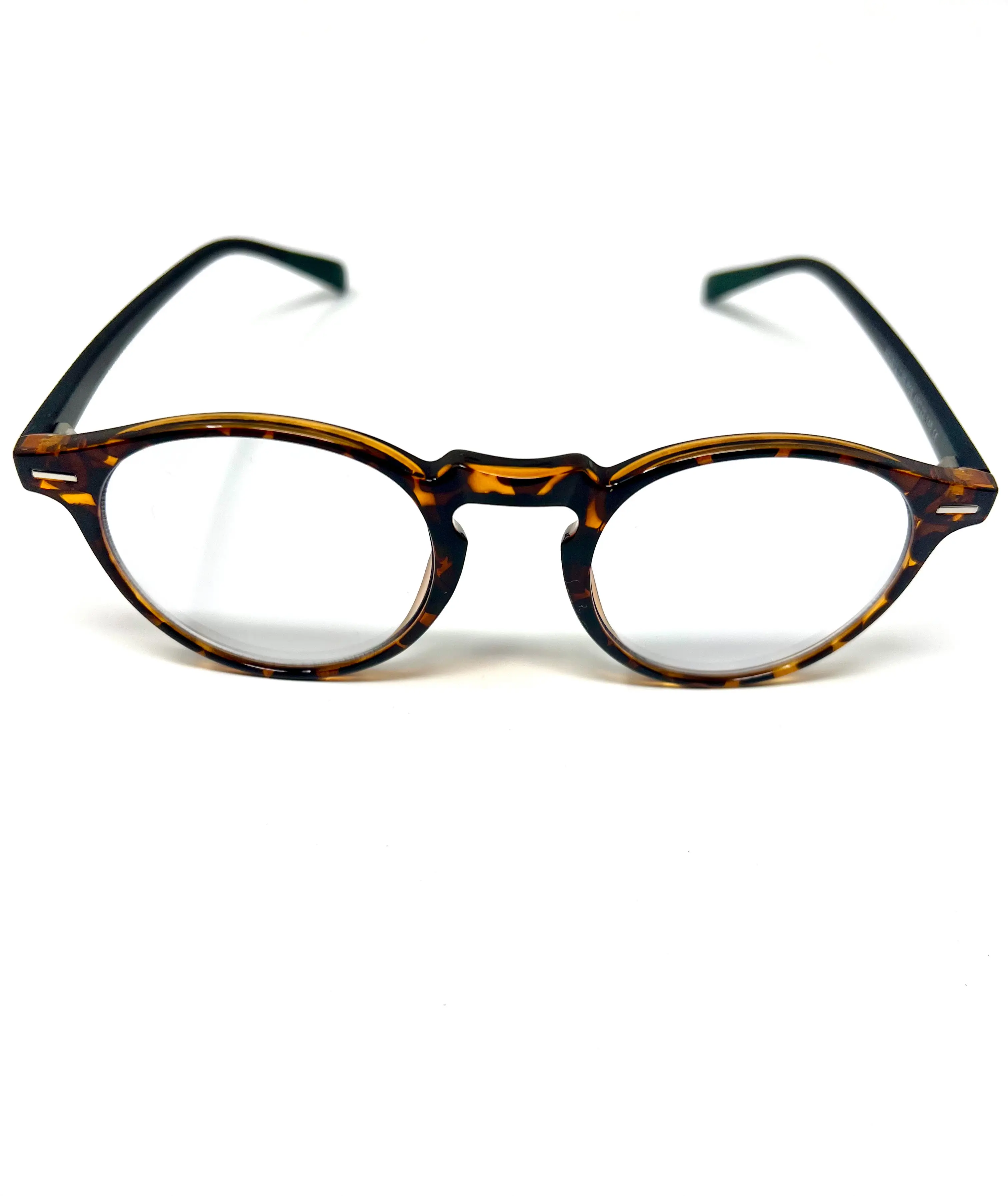 Blue Light Blocking Photochromic Glasses Round Circle Frames- Leopard, Black, Green Transitions to Sunglasses | Omar Glasses | Anti- Headache