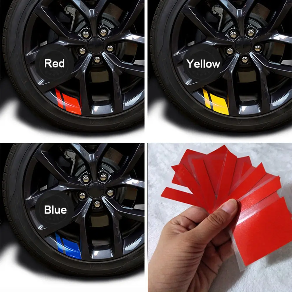 6PCS Reflective Vinyl Decal Stickers - Automotive Car Wheel Rim Decoration Accessories for 18"-21" Rims
