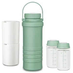 Portable Breast Milk Cooler Bottle - 22oz Breastmilk Chiller for Outdoor Travel Mom, Keeps Milk Fresh Cooling for 24 Hours, Breastfeeding Essentials with 2pcs Bottle for Breastmilk Storage