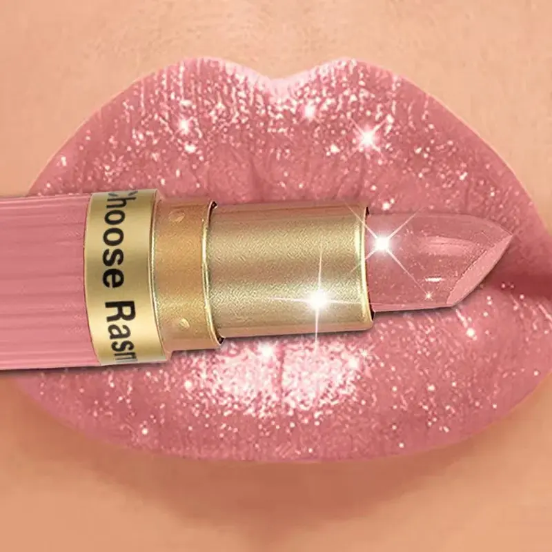 Women's Pearlescent Pink Sparkly Glitter Velvet Lipstick - Moisturizing, Metallic, Waterproof, Long-Lasting, Matte Diamond, Lip Care Moisturizer for Sparkly Makeup, Assorted Lipstick Shades (Beauty & Personal Care Cosmetics), Hydrate, Moisture