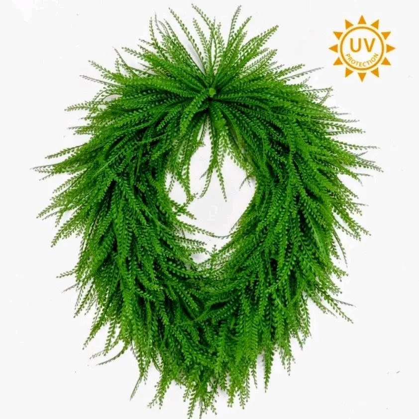 26"x32" Oval Bead Grass Wreath (UV Protected)