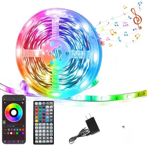 [New deal] -  LED Strip Lights for Bedroom 50FT RGB Color Changing Music Sync with Remote & App Control Dimmable Ambient Lighting for Room Decor Easy Installation
