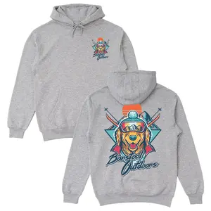 Outdoors Ski Dog Hoodie, Hunting Basic Cotton Pullover Hoodie