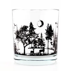 BarConic® Glassware - Old Fashioned Glass - Forest Scene - 10 ounce