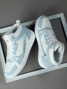 Men's Fashionable Patchwork Lace Up Skate Shoes, Casual Comfortable Breathable Sports Shoes, Male All-match Round Toe Shoes for Daily Wear, Outdoor Sneakers, Skateboarding Shoes