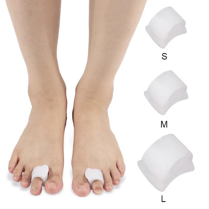 SEBS Soft Toe Separators & Bunion Correctors, Double Loop Toe Spacers for Overlapping Toes, Hammer Toe Straightener, Bunion Relief Protectors for Men & Women, Wearable with Shoes
