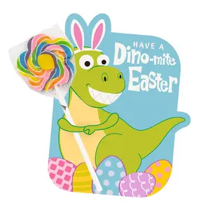 Bulk 48 Pc. Dino-Mite Easter Lollipops with Card