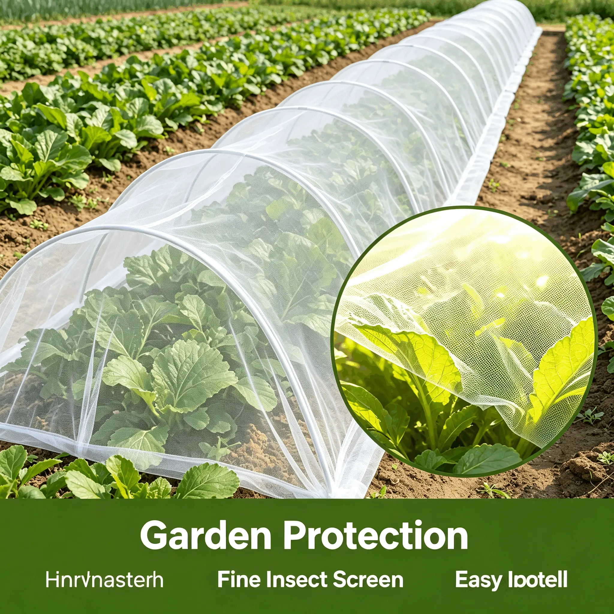 Garden Supplies Non-Toxic & Tasteless 100% HDPE Polyethylene Outdoor Insect Mesh Netting - 8.2x24.6FT Fine Mesh, 90% Light Passage, Aphid Block, All-Year-Round Use, Easy to Water & Feed, Fits Greenhouses, Raised Beds