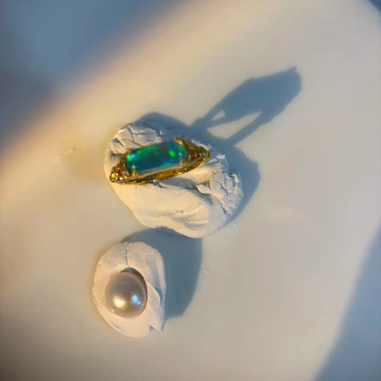 One swipe of dazzling color—nocturnal-cultivated opal ring
