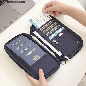 Portable Large Family Passport Organizer Wallet – RFID Passport Holder with Wrist Strap & Neck Lanyard, Lightweight Durable Travel Document Case, Multi-Functional Storage for Men & Women On-the-Go Travel