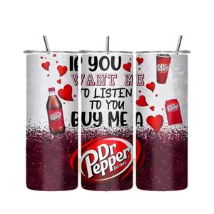 Insulated Water Bottle - Dr. Pepper Thermo Tumbler, Customizable, Washable, Portable Kitchen Drinkware, Ideal Gift for Special Occasions