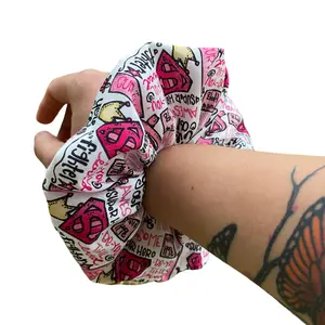 Breast Cancer Awareness Scrunchie Hair Tie Ponytail