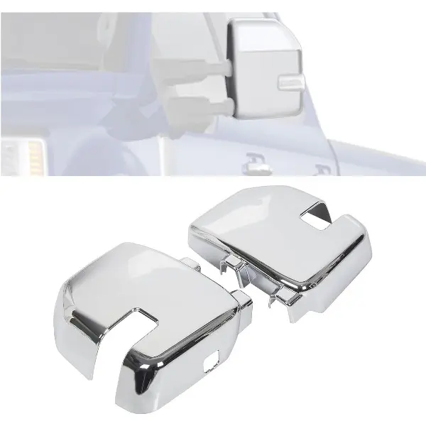 Full Mirror Covers Compatible with 2017-2021 Ford F250 F350 F450 Super Duty Shiny Chrome Plated with Signals Designed Car Accessories Truck