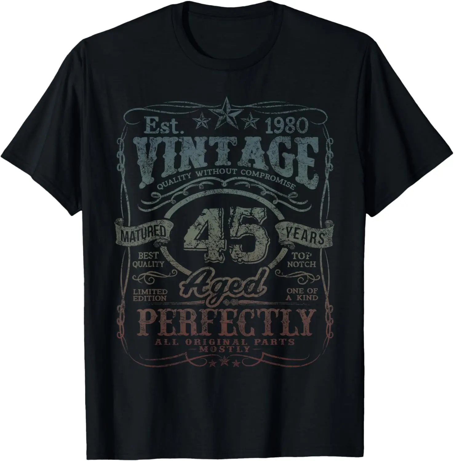 Vintage 1980 Limited Edition Shirt 45 year old 45th Birthday Summer Casual Shortsleeve Cotton T-Shirt