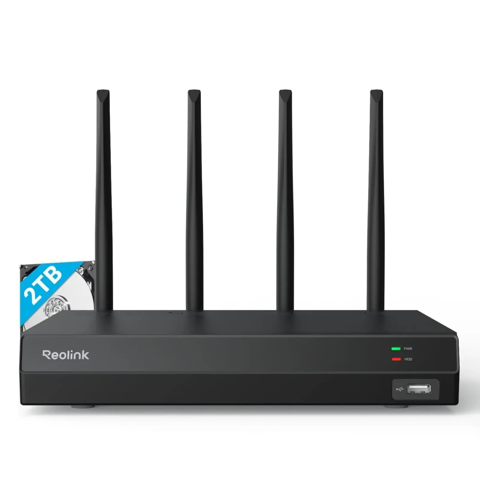 Reolink RLN12W 16CH 4K WRiFi 6 NVR Dual Band 2.4/5GHz Built-in 2TB HDD 24/7 Recording Security System for 16MP/12MP/8MP/5MP/4MP Cameras, Recorder, Local