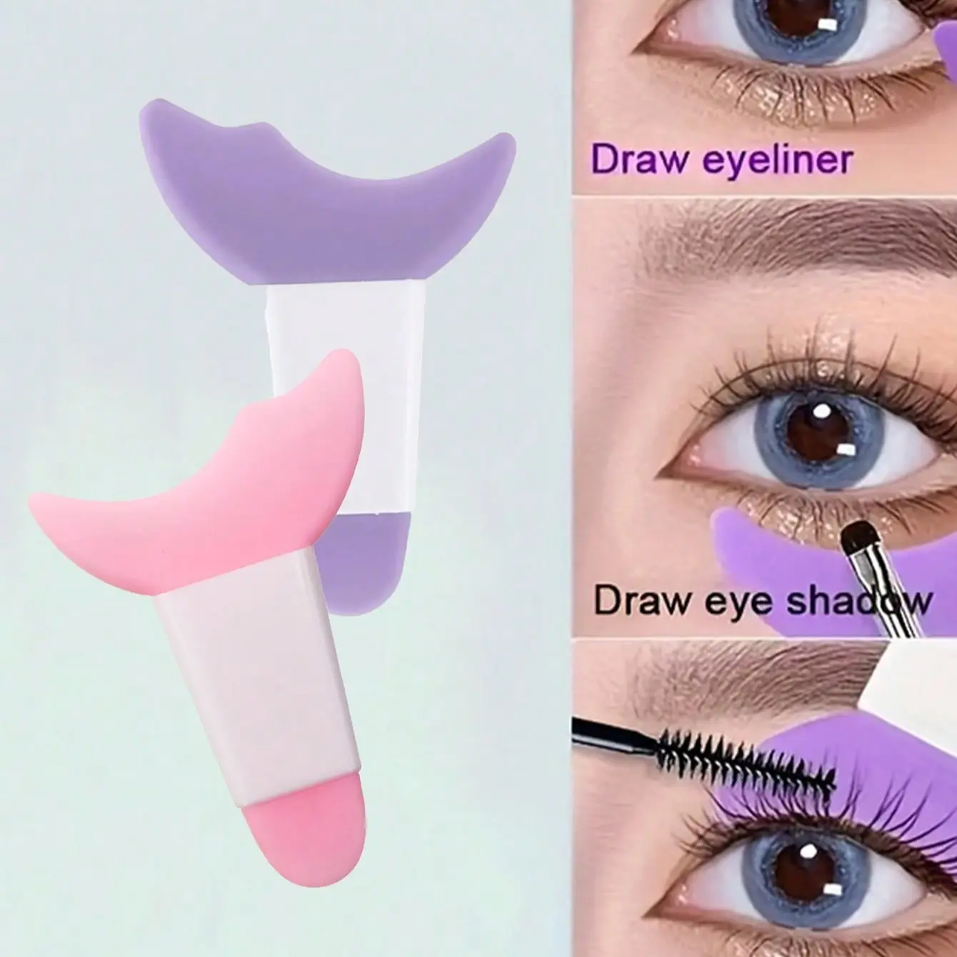 Silicone Eyelash Makeup Tool Set, Multifunctional Mascara Protector, Reusable Eye Shadow Applicator, Perfect Gift for Women & Men, Eyeliner, Eyeshadow, Eyelash Separator Tool