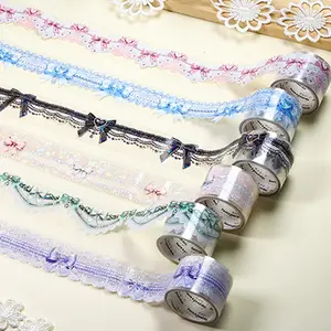 Lace Shell Theme Ribbon Tape Roll, Creative DIY Planner Sticker Roll, Decorative Scrapbook Journal Adhesive Tape, Scrapbook Page, Scrapbooking, 200cm Long