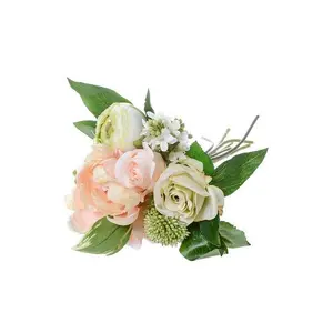 11" Peony/rose/lilac Bouquet Peach/green