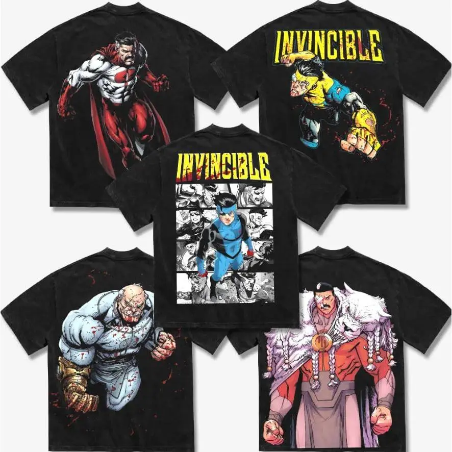 Invincible Viltrumite Collection Omni Man Conquest Thragg - Menswear Gift for movie fans Top Apparel Classic Oversized Seamless Simple Straight Man designer shirts Men's Regular Fit Floral Print Tee leo rising outfits