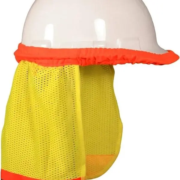High Visibility Neck Shield - Safety Helmet-Compatible, Soft Polyester Fabric, Practical Mesh, Reflective Design Work Accessory, Safety Gear