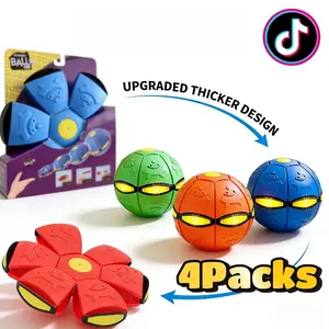 4 Color Kit Edition Magic Bouncing Balls - 2-In-1 Freely Switchable Ball with Lights, Durable Construction, Novelty & Gag Gift for Outdoor Fun, Pets, and Teens