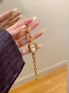 Women's Fashion Bracelet Watch, Dial, Buckle Closure, Quartz Movement, Mineral Glass, Elegant Rectangle Face, All Seasons, Fashionable Wristwatch