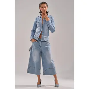 ROCK MY WORLD WIDE-LEG DENIM BERMUDA SHORTS