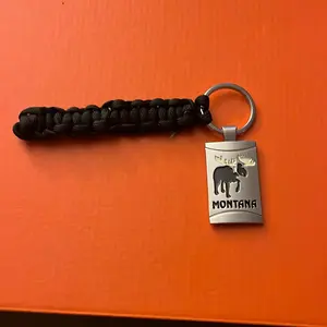 Paracord keychain with moose Montana charm