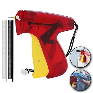 Micro Stitch & Tag Gun - Quick Clothing Fixer Gun - Garment Tag Gun -Perfect for Sewing, Quilting, Hemming, DIY - Includes 2160 Micro Fasteners & 1 Micro Needle - Compact, Versatile - Red Yellow