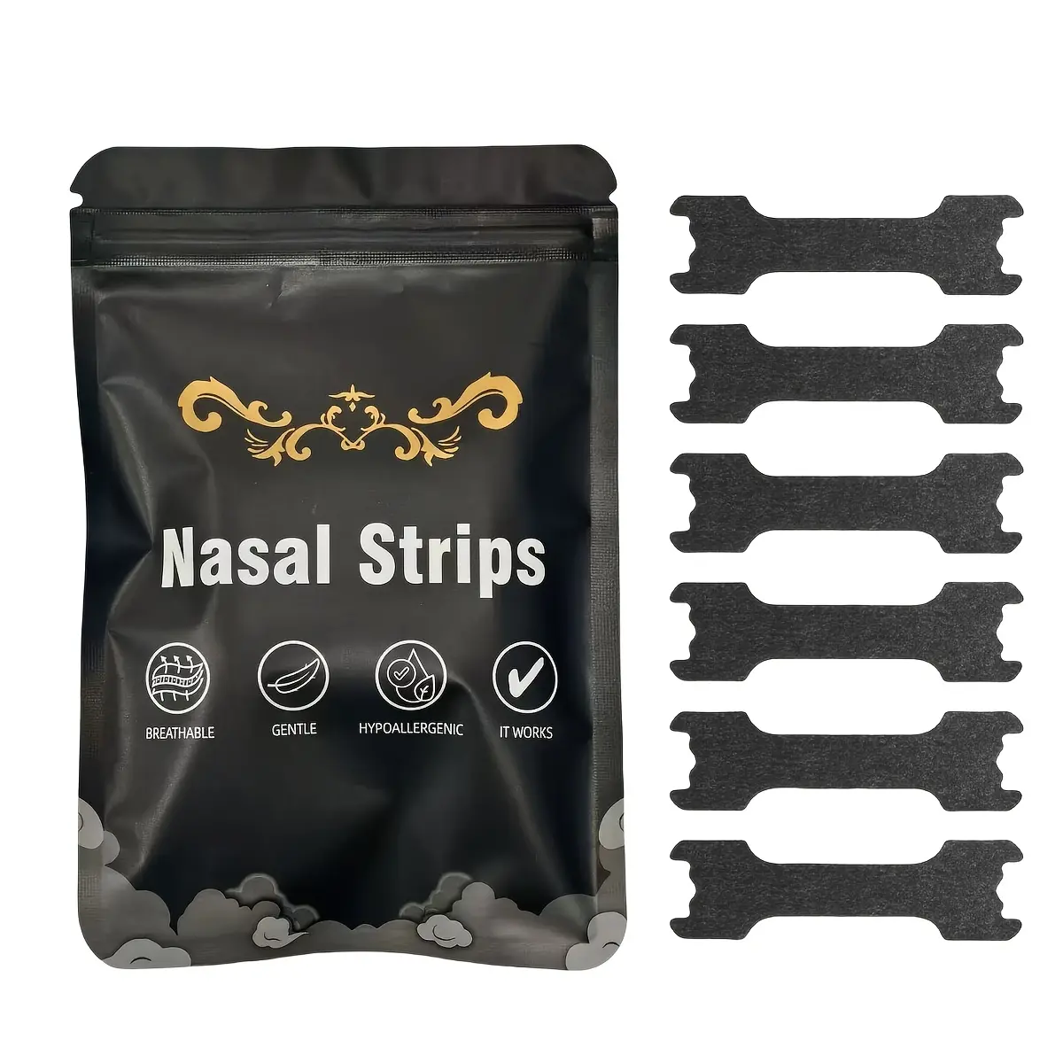 30-Piece Breathing Exercise Nasal Strips, Anti-Snoring & Sleep Aid, Oil-Proof Sweat-Resistant, Breathable, Gentle, Hypoallergenic, High-Efficiency Sports Nose Stickers, Breathe, It Works