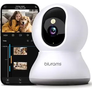 Indoor Camera 2K, Cameras for Security 5G&2.4GHz, 300° Pet Camera w/Motion Tracking, Phone App, 2-Way Audio, IR Vision, Siren, Works with Alexa & Google Assistant