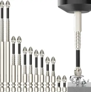 K5 - (9pcs) Impact Resistant Slip Resistant Drill Bits, High Magnetic Screwdriver Drill Bit Set, Titanium Alloy Impact Resistant Cross Head