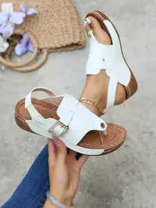 4-color women's summer thick bottom flip flops with a back strap design, beach open toe sandals, women's casual sandals, casual trendy sandals, Summer Style Sandals, ultra light and comfortable to wear all day long