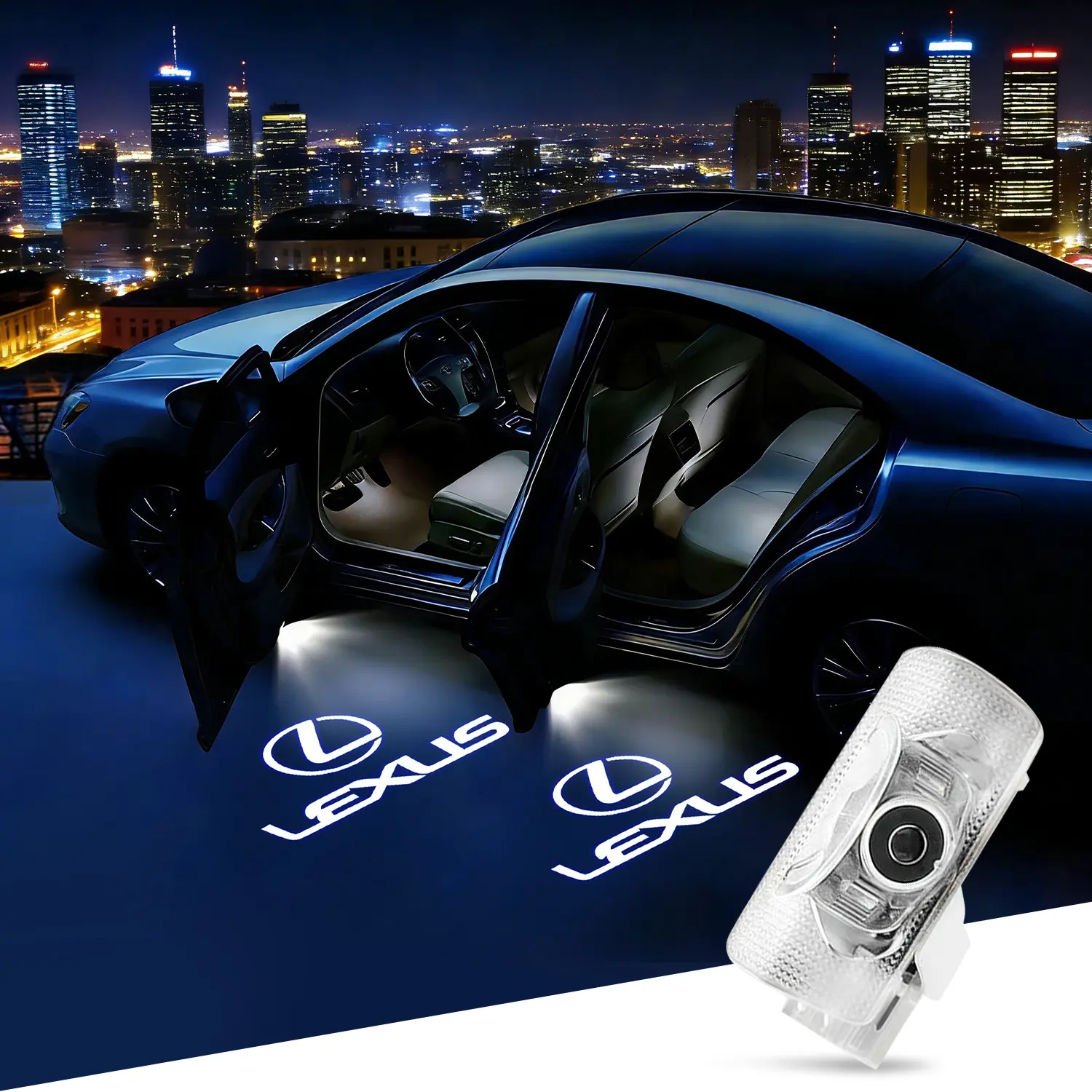 2PCS Car Door Lights Logo Projector Never Fade HD LED Door Welcome Projector Lights Compatible with LS/ES/IS/LX/RX/GS/GX/RC Car Door Accessories,3D Ghost Shadow Lamp