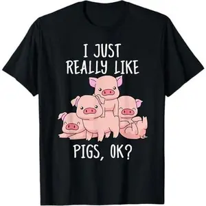 Love Pig Shirt Women Pig Gifts Pigs Tshirt Men Cute Swine T-Shirt