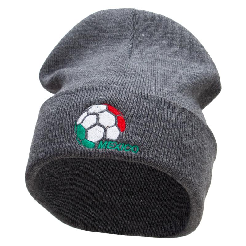 Mexico Soccer Ball 12 Inch Solid Knit Cuff Long Beanie