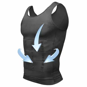 Men Compression Vest Body Shaper Abdomen Shaper Shapewear Tank Top Breathable Workout Gym Fitness Running Sleeveless Round Neck Undershirt Stretchy Quick Dry Training Muscle Tee Abdomen Compression Base Layer Sportswear Tops