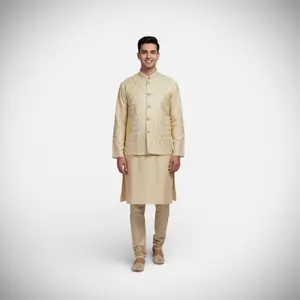 Mens Premium Jacket Set in Silk with Proper Pant, Zipper Closure, and 2 Pieces - Stylish Menswear for Casual Outings - Clothes Suits Long Sleeve Ethnic
