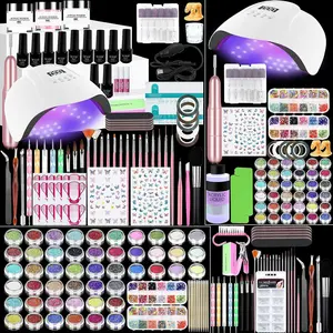 Acrylic Nail Kit,Professional Multicolor Acrylic Nails Powder Nail Starter Kit Decoration Tools with Everything UV Light for Beginners
