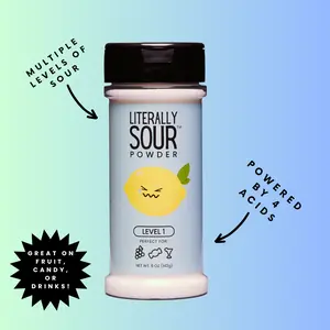 Literally Sour Powder - Sugar and Sour Mix - Dye Free - 5oz - Perfect for Fruit, Candy, Drinks