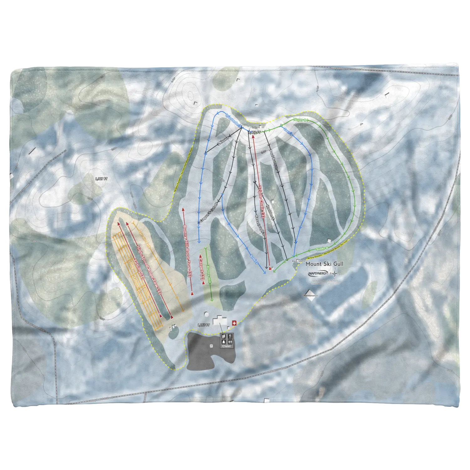 Mount Ski Gull, Minnesota Ski Resort Map Blanket