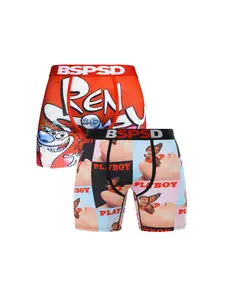 2Pcs Men's Printed Boxers Briefs Comfortable Breathable Mens Underwear Fashion Durable Design, Suitable for Sports Daily Wear