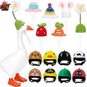 14 Pcs Desk Goose Toy Hats 7 Inch Desk Goose Mini Knitting Hats with Adjustable Strap for Magnetic Goose Key Holder Cute Desk Goose Clothes Home Decor Perfect Housewarming Gift
