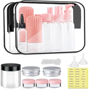 Travel Size Bottles for Toiletries 25Pack TSA Approved Toiletry Bottles Leak Proof Travel Kit with Clear Toiletry Bag Lotion Skincare Shampoo  Container